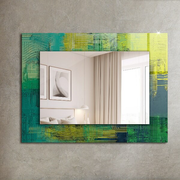 Espelho decorativo com composição abstrata de cores
