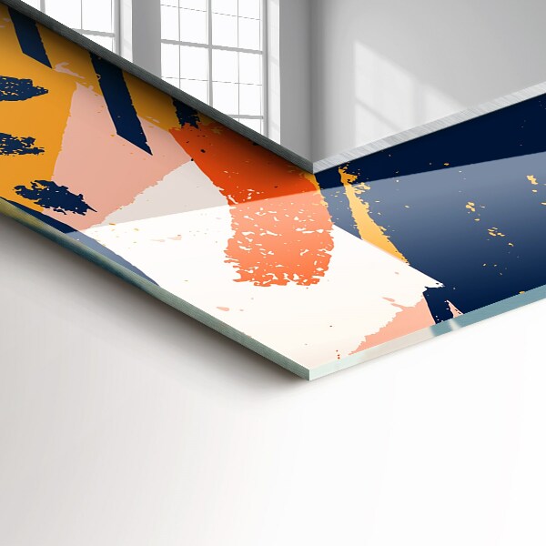 Espelho com moldura decorada com pintura a óleo abstrata