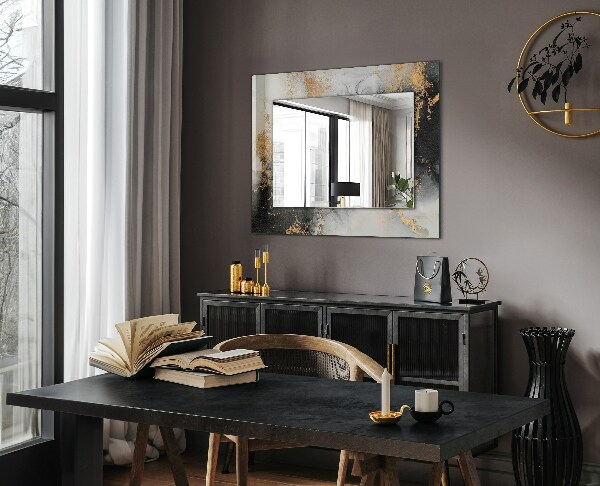 Espelho decorativo com arte abstrata contemporânea