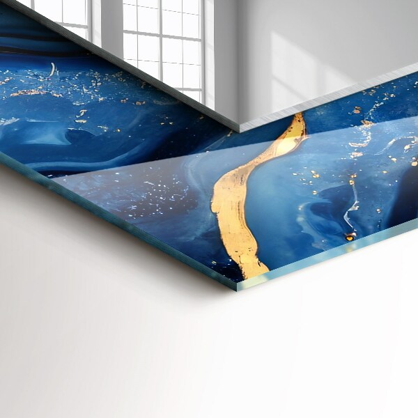 Espelho decorativo com arte abstrata em mármore
