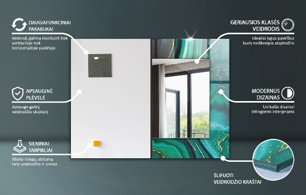 Espelho decorativo com motivos folclóricos coloridos