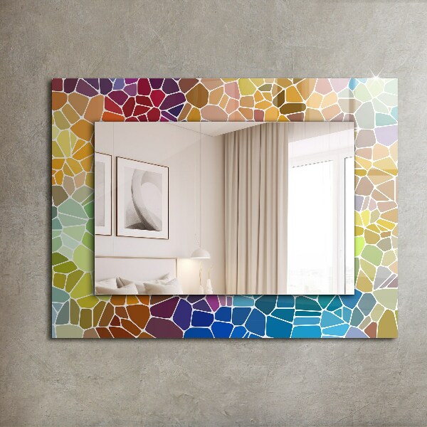 Espelho decorativo com flores e folhas