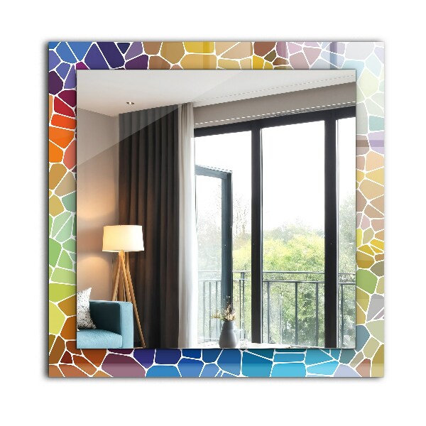 Espelho decorativo com flores e folhas