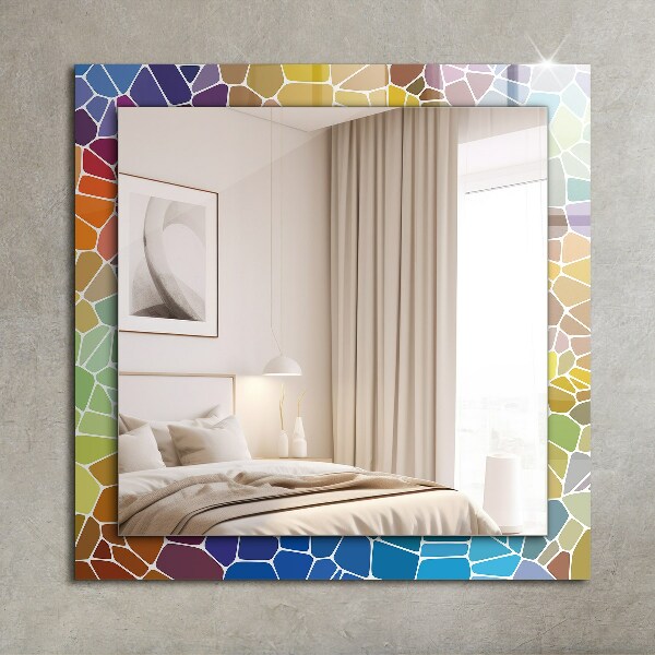 Espelho decorativo com flores e folhas