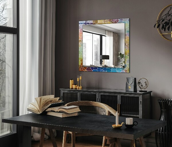 Espelho decorativo com flores e folhas
