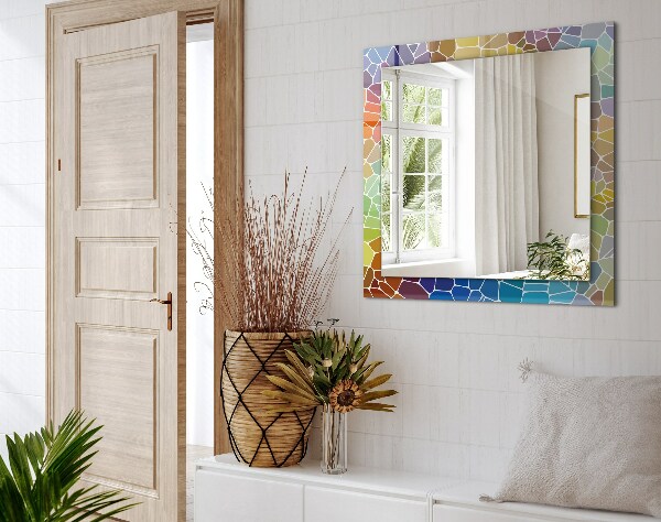 Espelho decorativo com flores e folhas