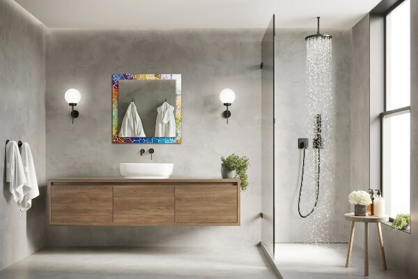 Espelho decorativo com flores e folhas