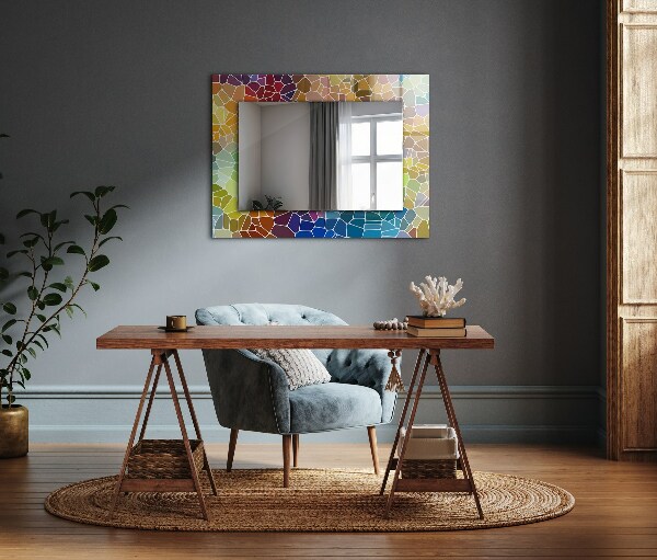 Espelho decorativo com flores e folhas
