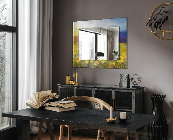 Espelho decorativo com acabamento em metal enferrujado