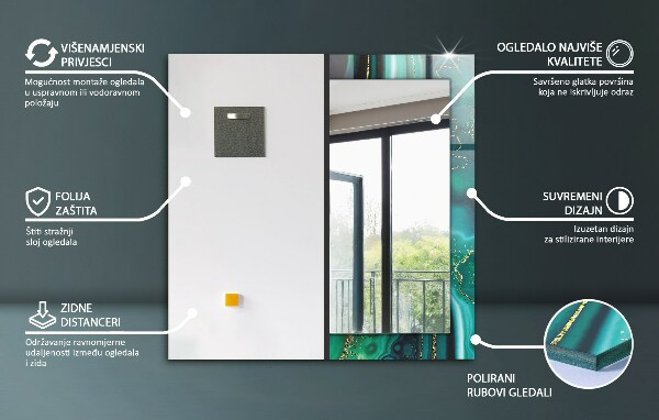 Espelho com moldura decorada e fonte motivacional