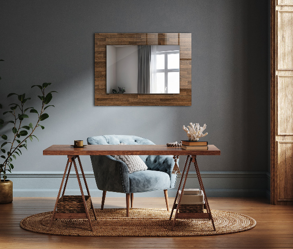 Espelho com moldura decorada em mármore preto