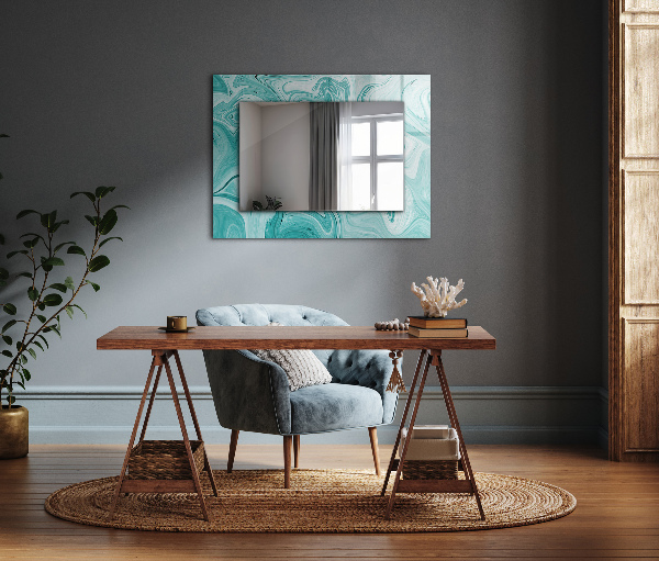 Espelho com moldura decorada estilo jardim japonês