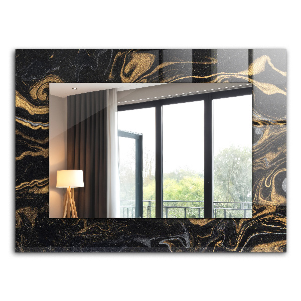 Espelho decorativo com moldura de madeira para piso