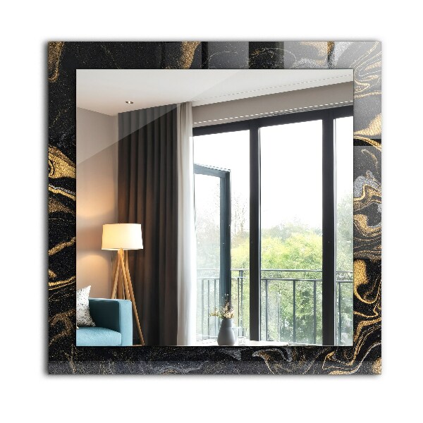 Espelho decorativo com moldura de madeira para piso