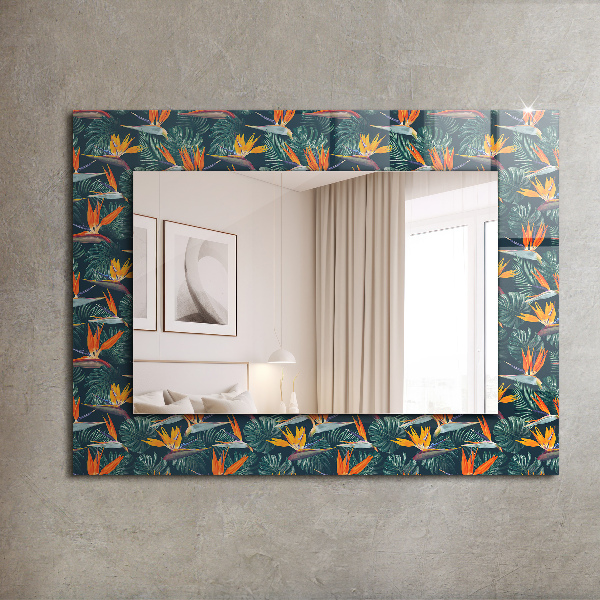 Espelho com moldura decorada estampa Onda Grande de Kanagawa