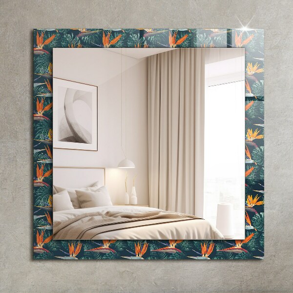 Espelho com moldura decorada estampa Onda Grande de Kanagawa