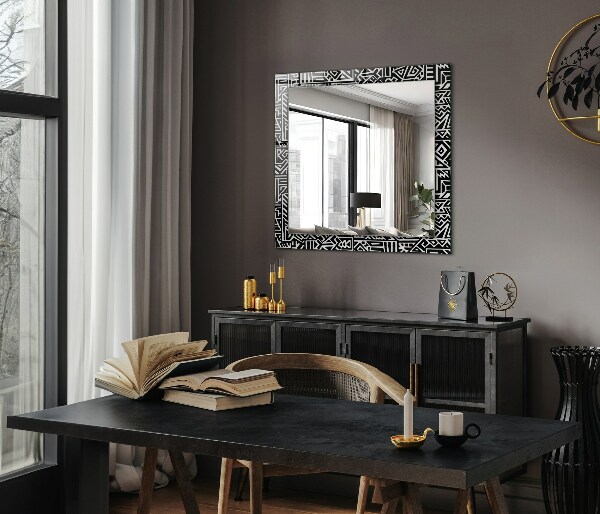 Espelho decorativo com motivo de onda azul