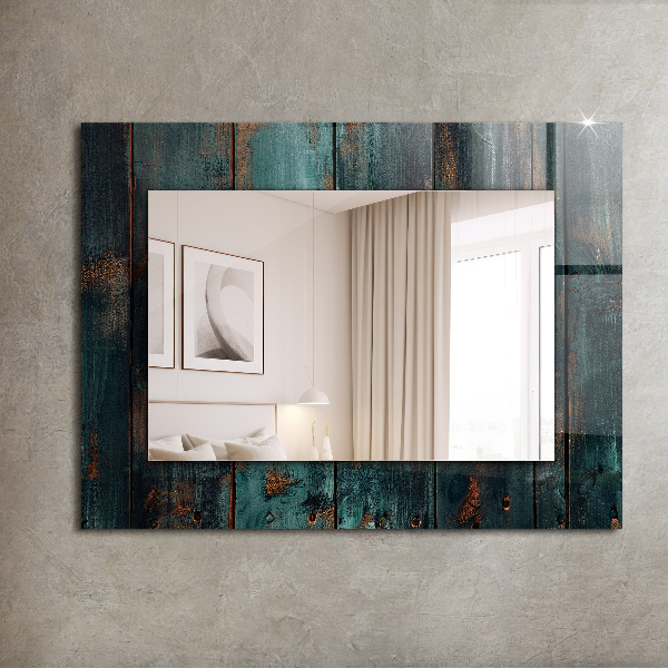 Espelho decorativo com estampa de folhas tropicais coloridas