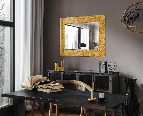 Espelho decorativo com tiras de folhas