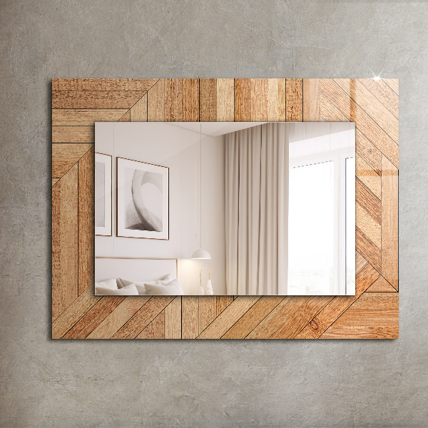 Espelho com moldura decorada com padrões abstratos coloridos