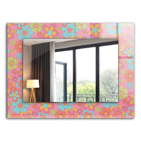 Espelho decorativo estrelas cor-de-rosa