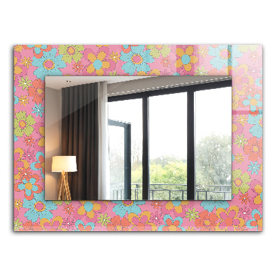 Espelho decorativo estrelas cor-de-rosa