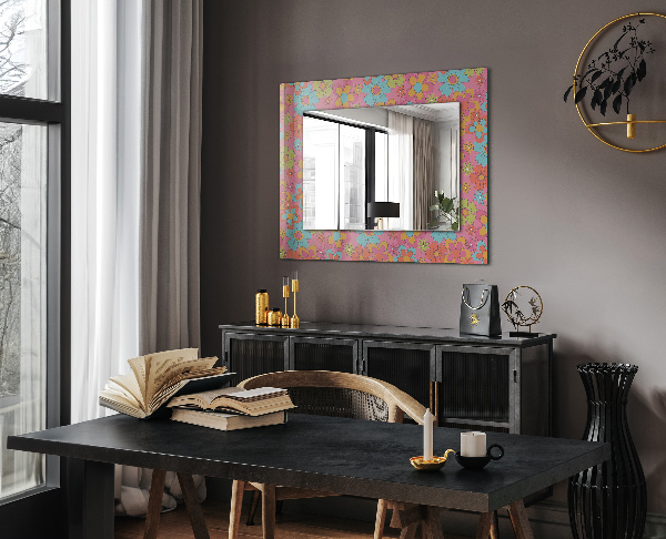 Espelho decorativo estrelas cor-de-rosa