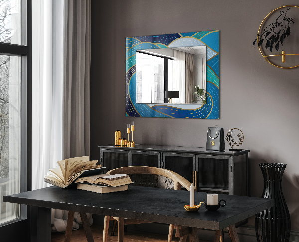 Espelho com moldura decorada em formato de folhas brancas