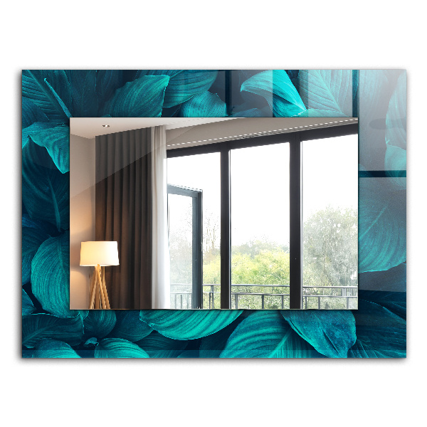 Espelho decorativo com formato de folhas de ginkgo