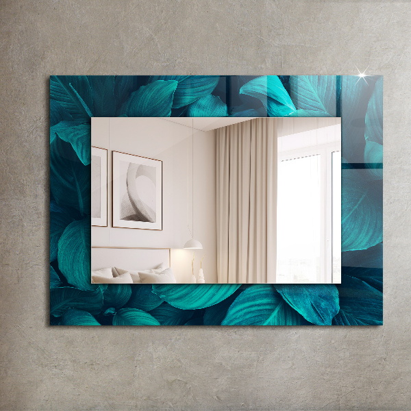 Espelho decorativo com formato de folhas de ginkgo