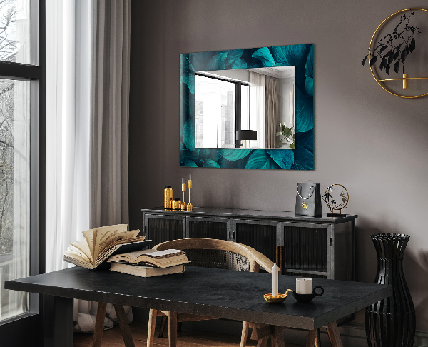 Espelho decorativo com formato de folhas de ginkgo