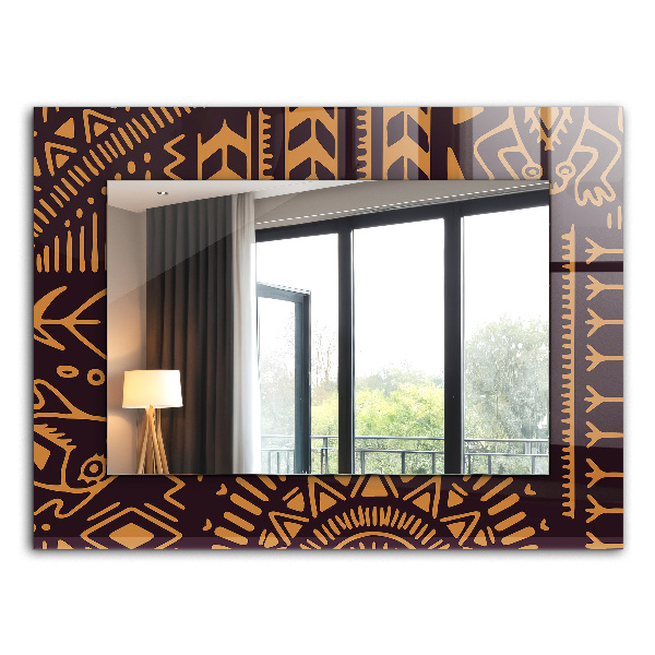 Espelho decorativo com motivos étnicos