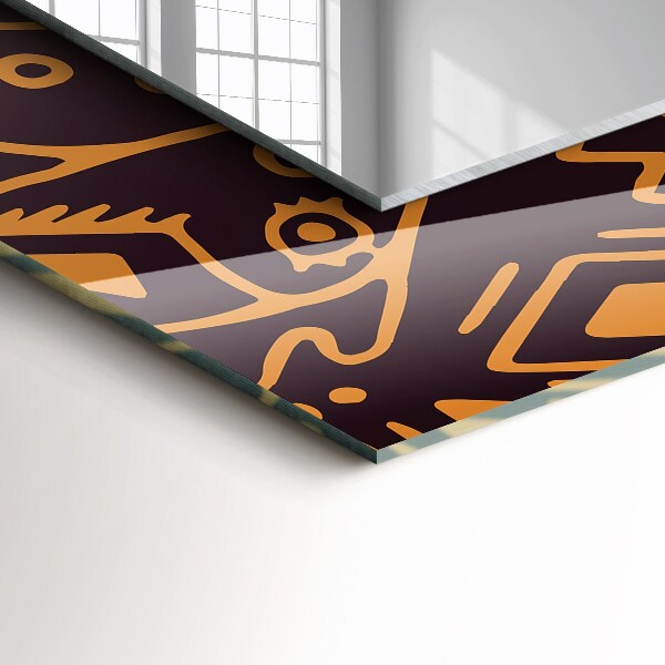 Espelho decorativo com motivos étnicos