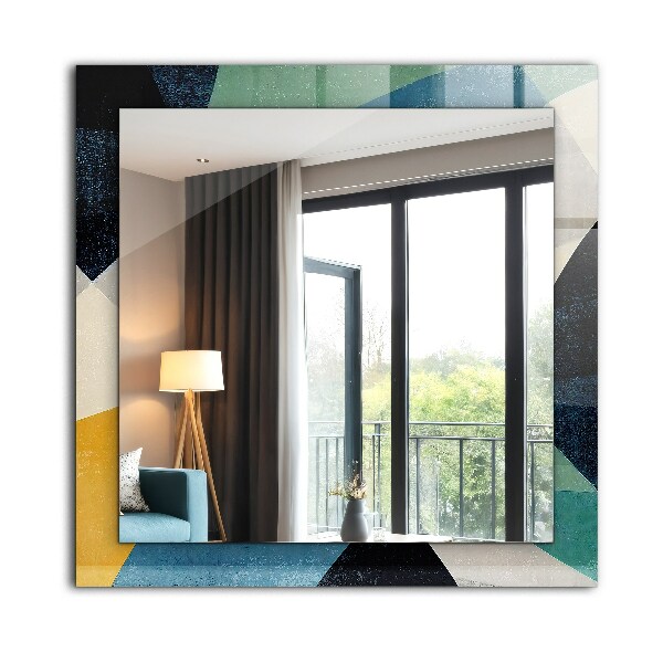Espelho decorativo com motivos coloridos