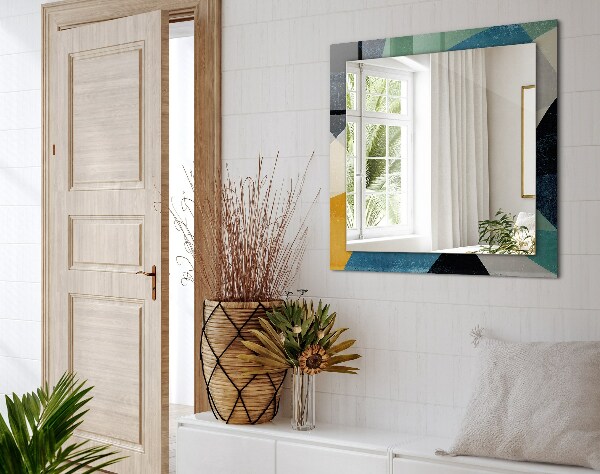 Espelho decorativo com motivos coloridos