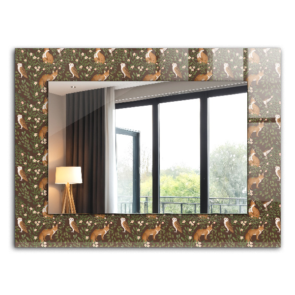 Espelho com moldura decorada Volta e Gufo