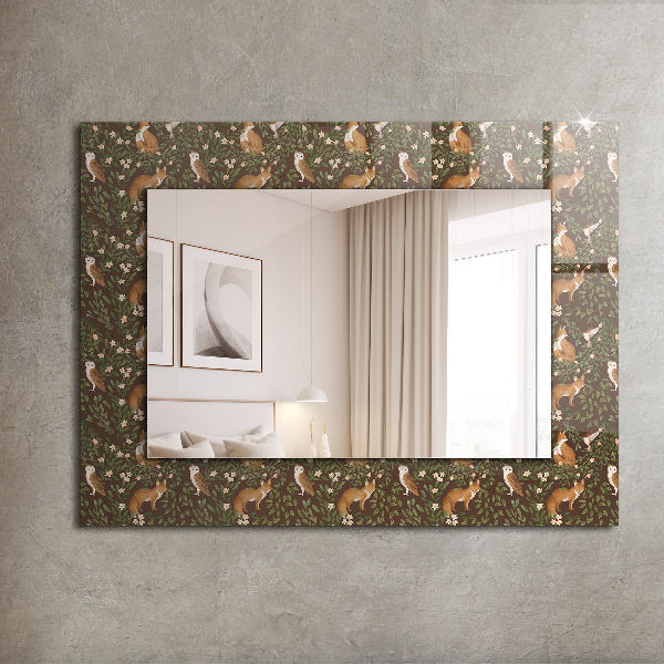 Espelho com moldura decorada Volta e Gufo