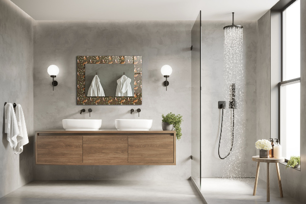 Espelho com moldura decorada Volta e Gufo