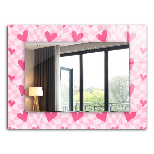 Espelho decorativo na cor rosa