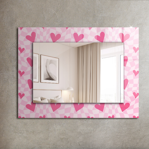 Espelho decorativo na cor rosa