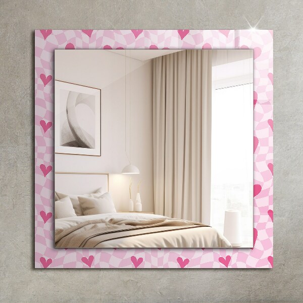 Espelho decorativo na cor rosa