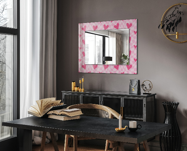 Espelho decorativo na cor rosa