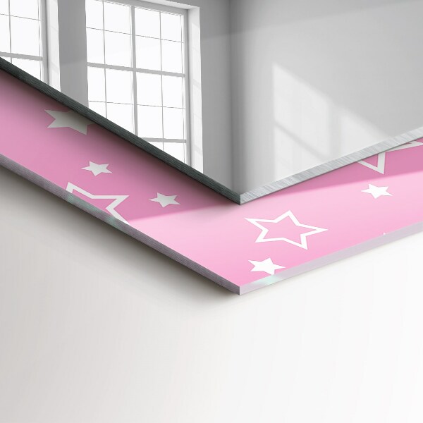 Espelho quadrado com moldura decorada rosa