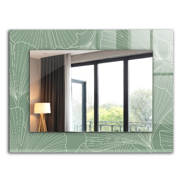 Espelho com moldura decorada Névoa de Ginkgo