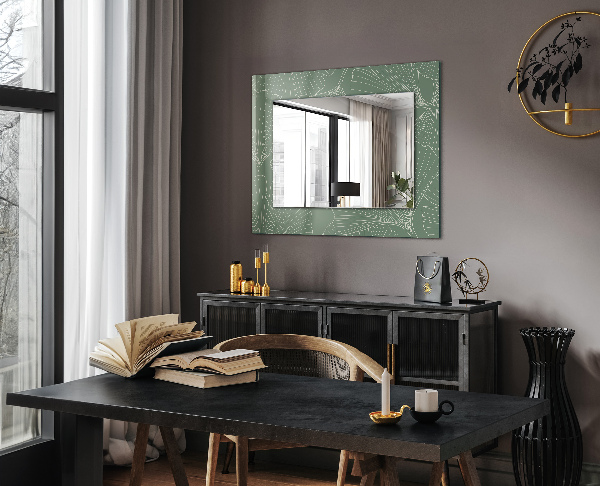 Espelho com moldura decorada Névoa de Ginkgo