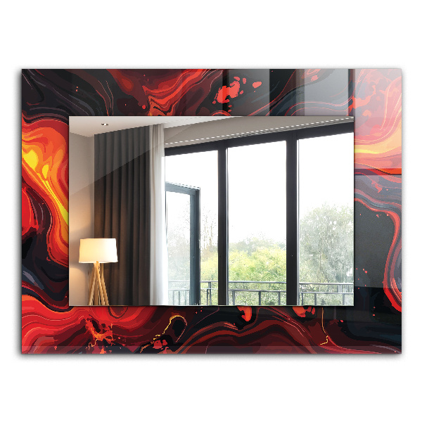 Espelho com moldura decorada Lava Astrata Colorida