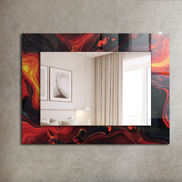 Espelho com moldura decorada Lava Astrata Colorida