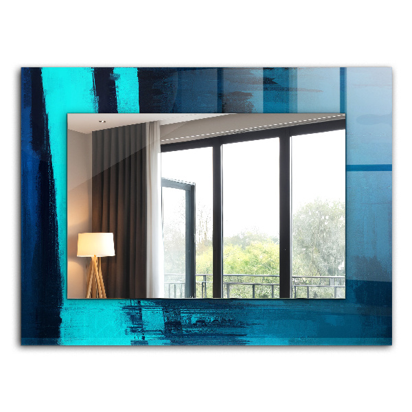 Espelho com moldura decorada Arte Azul Astrata
