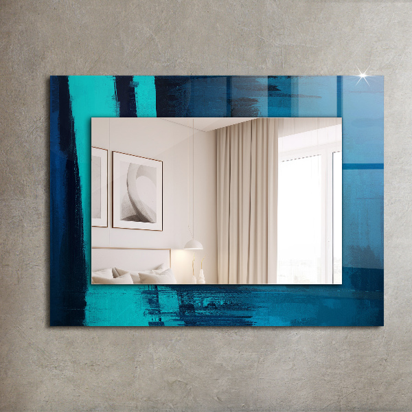 Espelho com moldura decorada Arte Azul Astrata