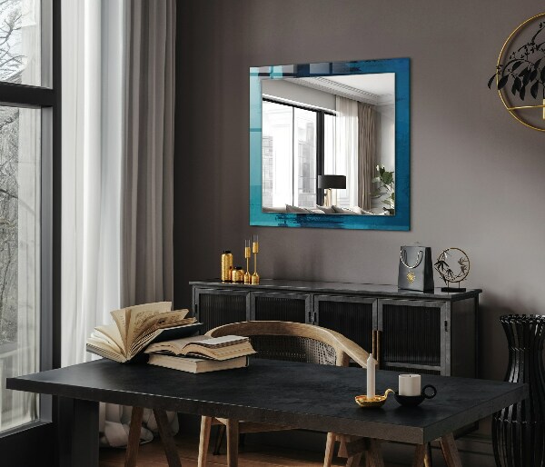 Espelho com moldura decorada Arte Azul Astrata